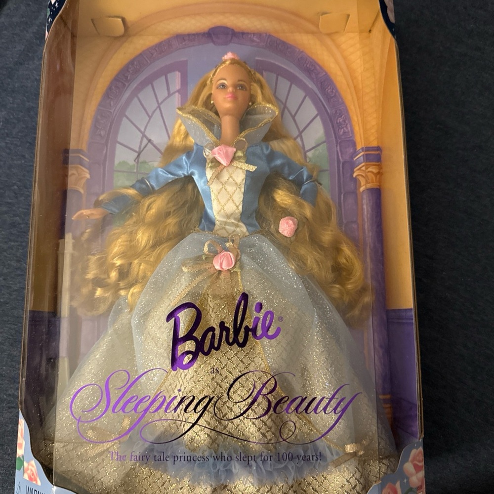 Barbie Sleeping Beauty in Blue and Gold Gown
